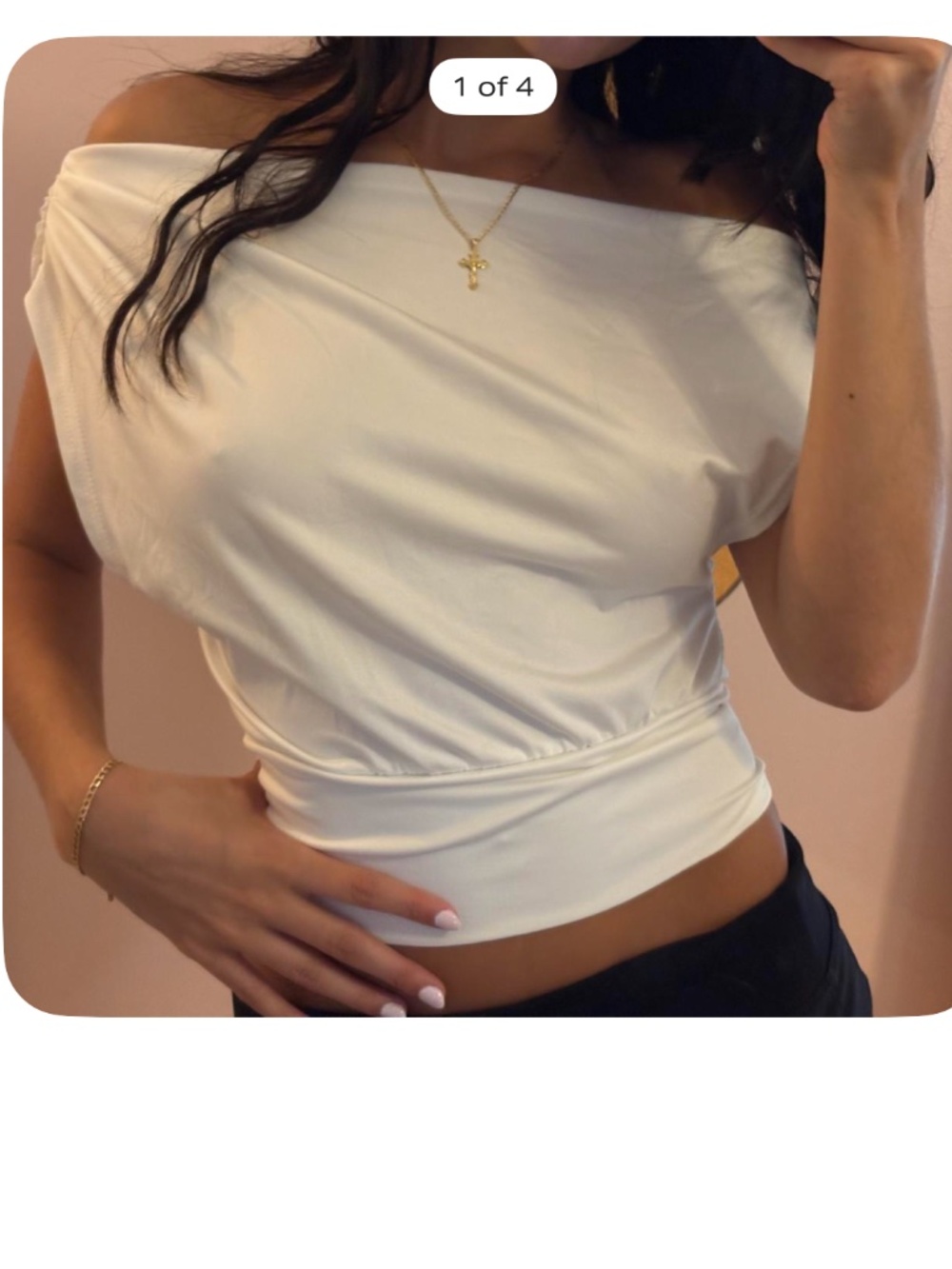 White off the shoulder crop top